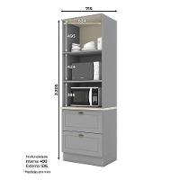 Torre Quente 2 Fornos Nova York Cinza Com Tampo Calcare - Henn - 2