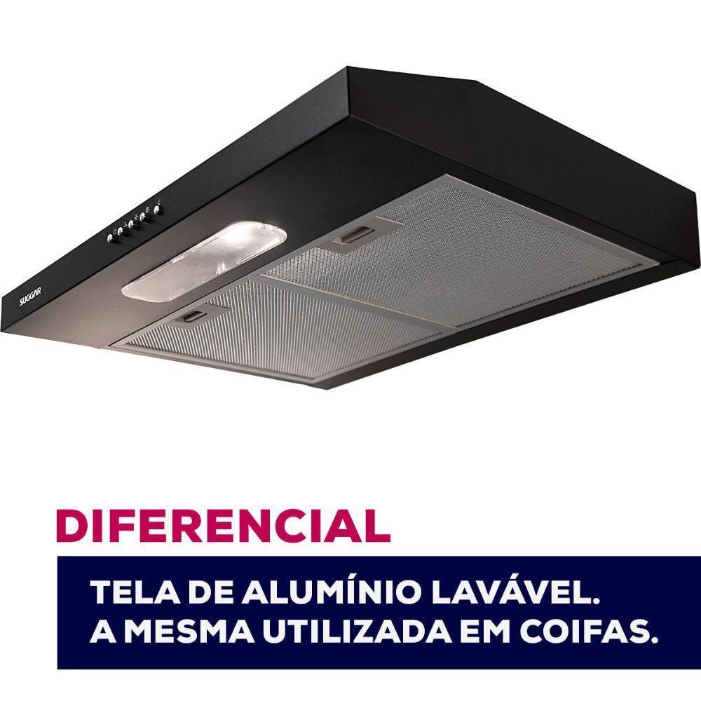 Depurador Slim Suggar DPS162PT 60cm 3 Velocidades Preto 220V - 5