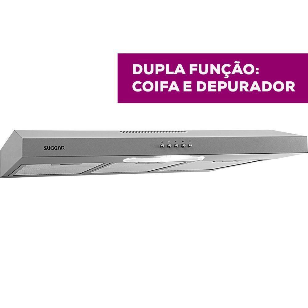 Depurador Slim Suggar DPS182PR 80cm 3 Velocidades Prata 220V - 5