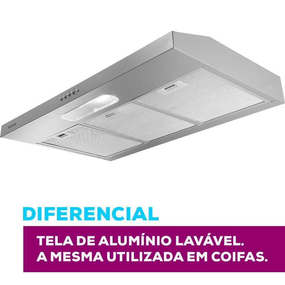 Depurador Slim Suggar DPS182PR 80cm 3 Velocidades Prata 220V - 6