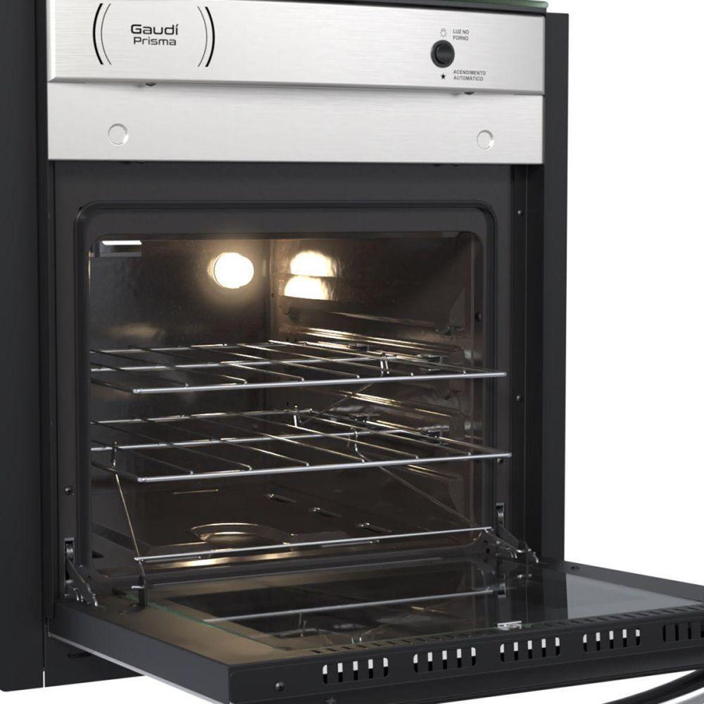 Fogão De Embutir à Gás 4 Bocas Gaudi Prisma Vitreo Bl Venax Inox Bivolt - 3