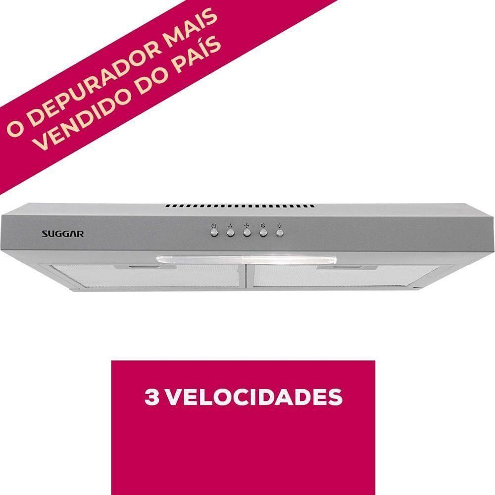 Depurador Slim Suggar Dps161pr 60cm 3 Velocidades Prata 127v - 9
