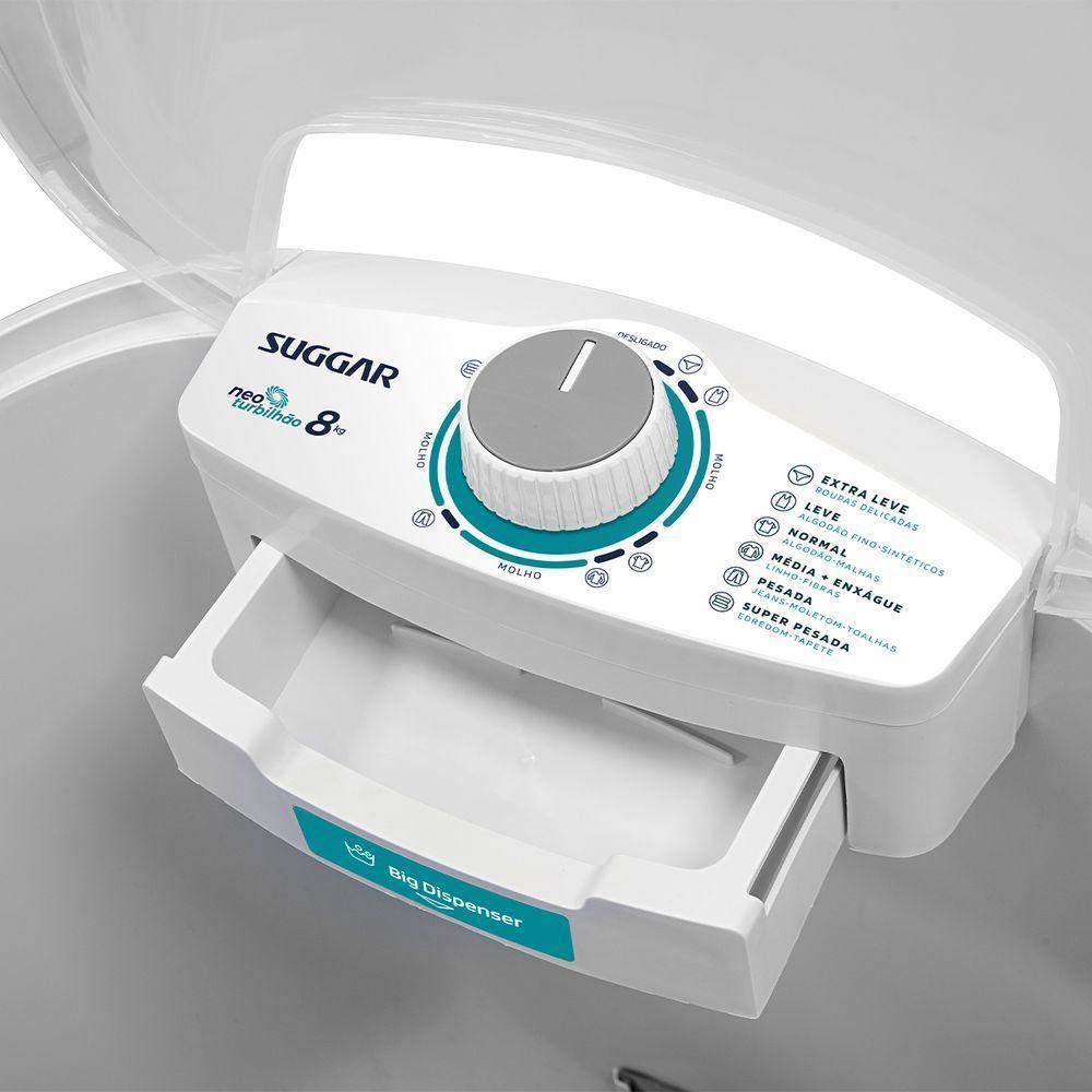 Tanquinho Suggar Neo Turbilhão 8Kg Branco LE8002BR 220V - 6