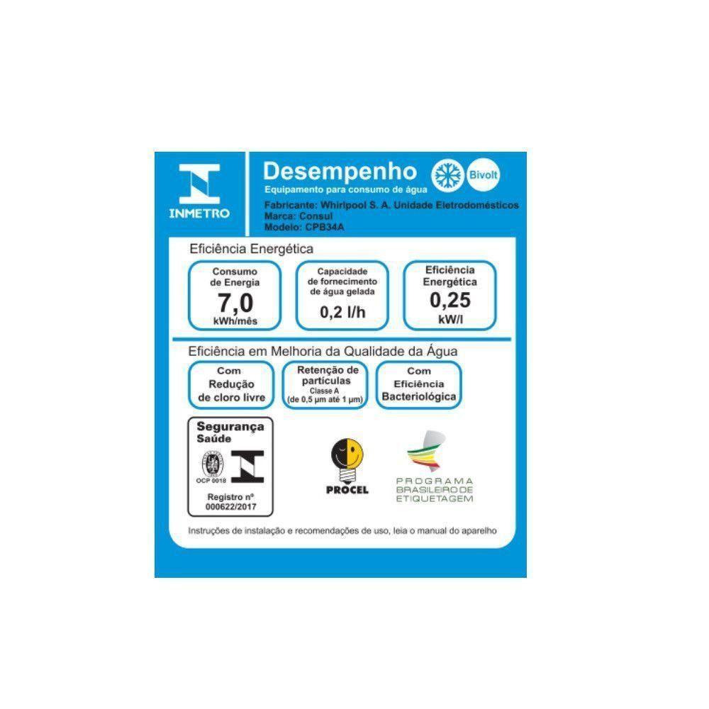 Purificador de Água Consul CPB34AF Refrigerado com Filtragem Classe A Bivolt Cinza - 5