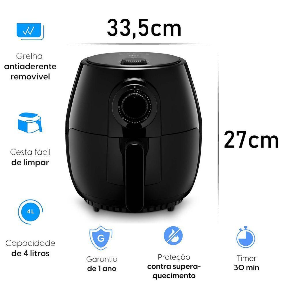 Fritadeira Elétrica Elgin Quick Fryer 4 Litros Preta 1350W 220V - 6