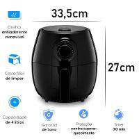 Fritadeira Elétrica Elgin Quick Fryer 4 Litros Preta 1350W 220V - 6