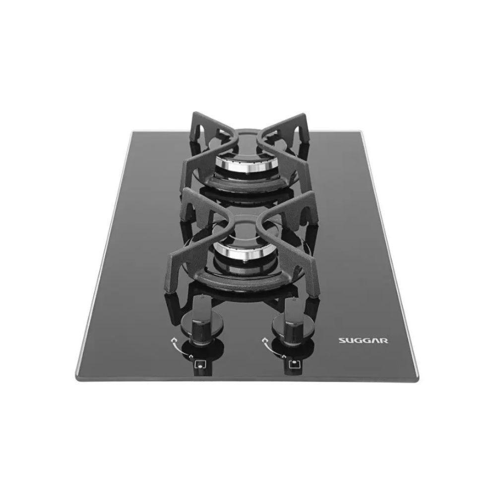 Cooktop Suggar Mesa de Vidro 2 Queimadores FG2002AVP Preto Bivolt - 1