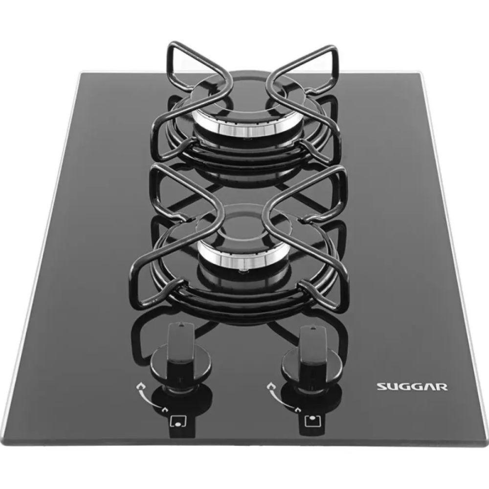 Cooktop Suggar Mesa de Vidro 2 Queimadores FG2002AVP Preto Bivolt - 2