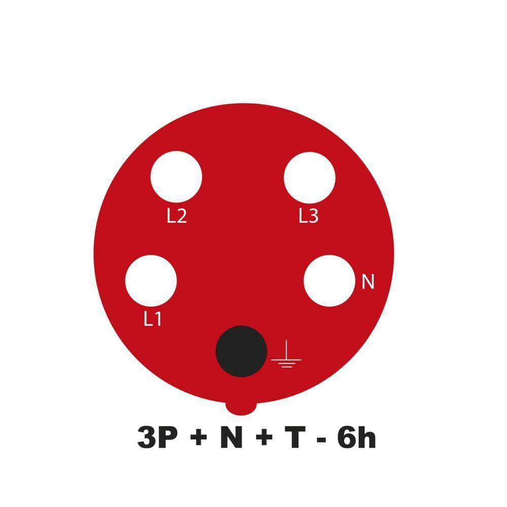 Tomada De Acoplamento Industrial 3p+n+t 32 A 380-415 Vca 6 H Tramontina - 1