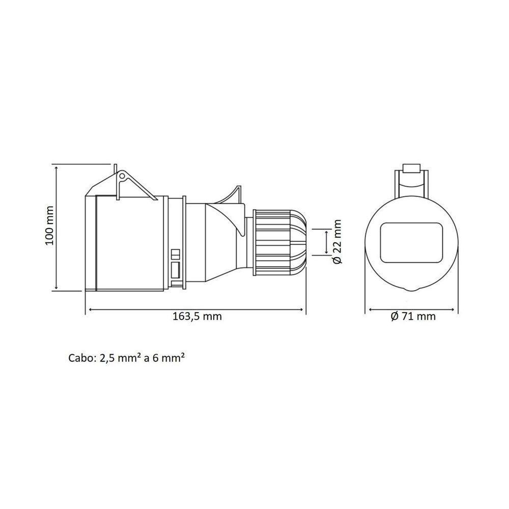 Tomada De Acoplamento Industrial 3p+n+t 32 A 380-415 Vca 6 H Tramontina - 2