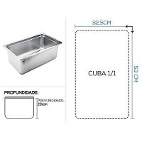 Kit 2 Cubas Gastronomica Inox 1-1x200mm Com Tampas Brasinox
