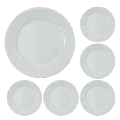 Kit De 25 Pratos Rasos Porcelana 24,5 Cm Bar Hotel Germer