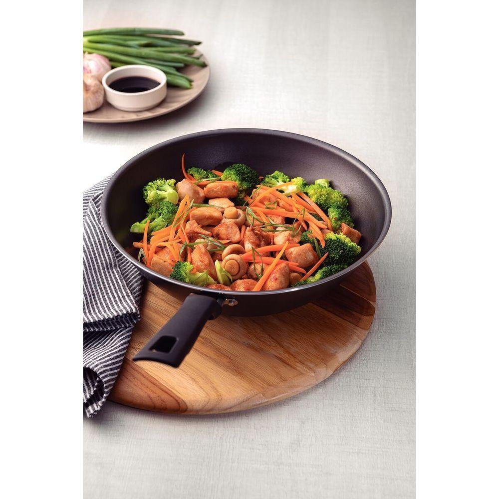 Wok Tramontina com Revestimento Interno E Externo Em Antiaderente Starflon Max Grafite 24 Cm 2,2 L - 3