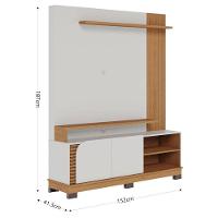 Estante Home Theater Jurerê 1.5 Off White Matte Freijó - Colibri - 5