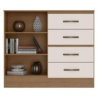 Guarda Roupa Casal 6 Portas E Cômoda 4 Gavetas 2 Portas Lite Nature Off White - Móveis Leão - 6