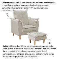 Poltrona Decorativa Sala De Estar Quarto Leitura Paris Suede Bege - 7