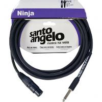 Cabo De Microfone Ninja Hg 0,20 Mm Conector P10-xlr Femea 15ft 4,57 Metros Preto - 1