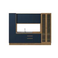 Cozinha Modulada Celeste Kappesberg 100% Mdf Nogueira/azul 300cm - 4