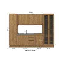 Cozinha Modulada Celeste Kappesberg 100% Mdf Nogueira 300cm - 2