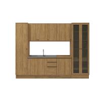 Cozinha Modulada Celeste Kappesberg 100% Mdf Nogueira 300cm - 4