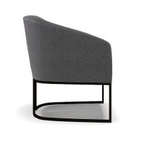 Poltrona Decorativa Base Industrial Preto Stella Bouclê D03 - D'rossi Cor Grafite - 2