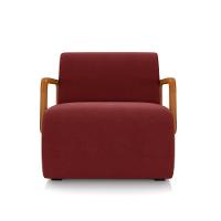 Poltrona Sala De Estar Braço De Madeira Kit 2 Hellen Veludo K01 - D'rossi Cor Vermelho - 5