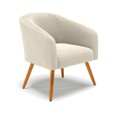 Poltrona Decorativa Stella Bouclê D03 Tecido Bouclê Cor Verde D'Rossi
