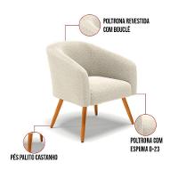 Poltrona Decorativa Pé Palito Castanho Stella Bouclê D03 - D'rossi Cor Verde - 2