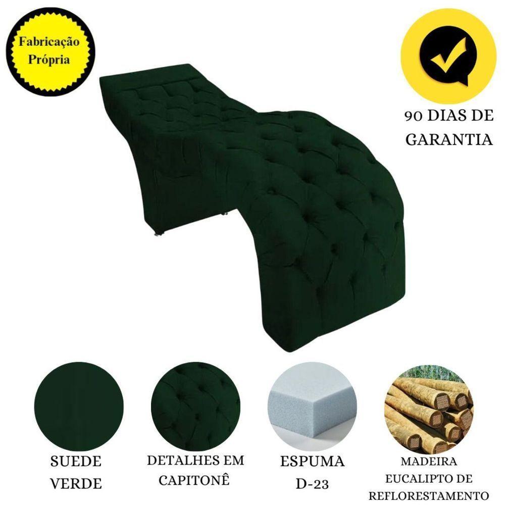 Maca Estofada Estética Cílios Salão Spa Suede Vivian Verde - 4