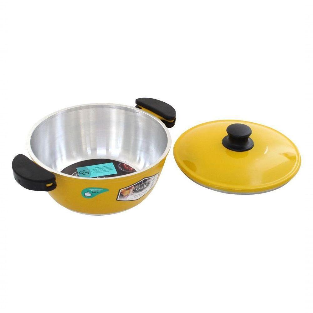 Panela 24cm Amarelo Resistente Gulê Em Alumínio 2,5 Litros - 3