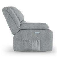 Poltrona Do Papai Reclinável Pietra Elétrica Led Massagem Fh9 Linho Cinza - Mpozenato