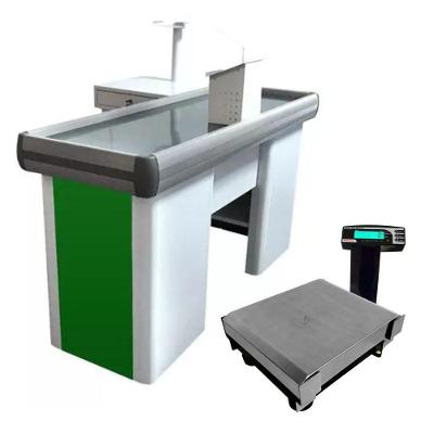 Caixa Supermercado Empacotador Verde 1,50m Check Out E Balança 30kg Urano Bivolt