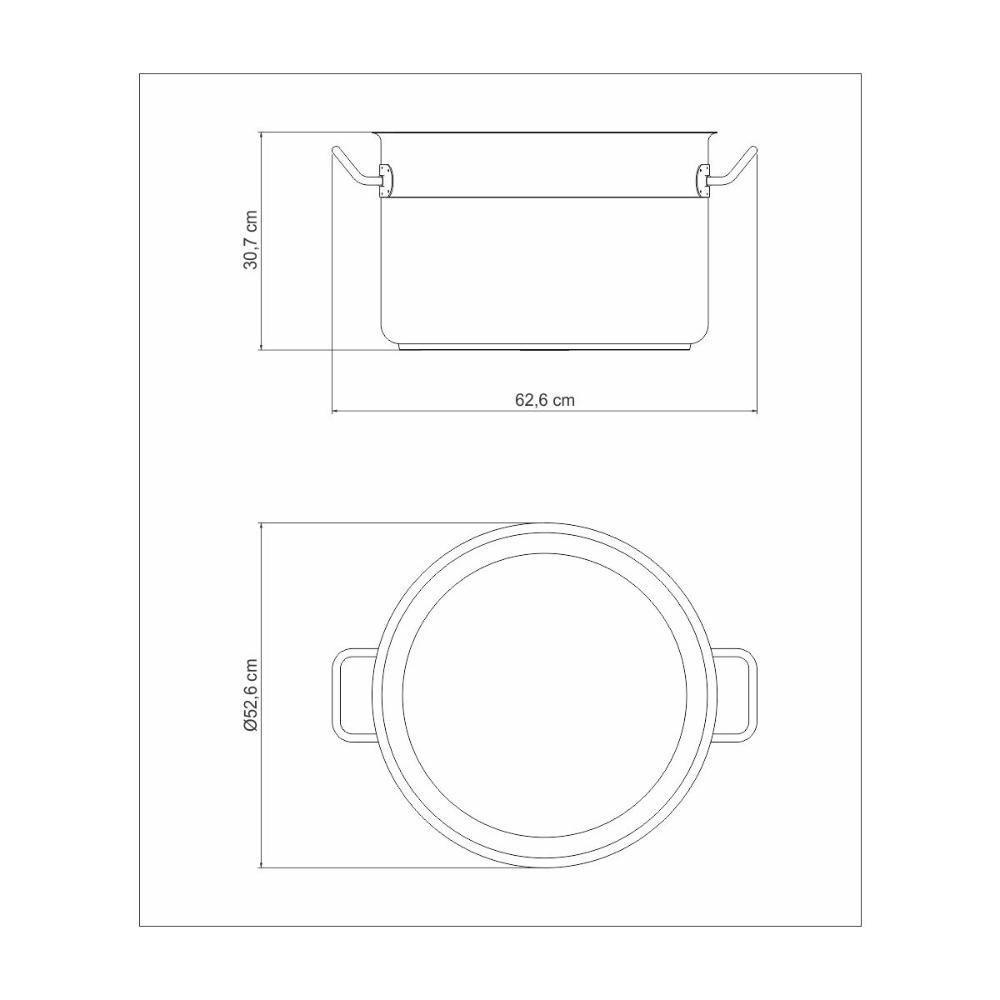Caldeirão Tramontina Professional Em Aço Inox Com Fundo Triplo Sem Tampa 50 Cm 58 L - 6
