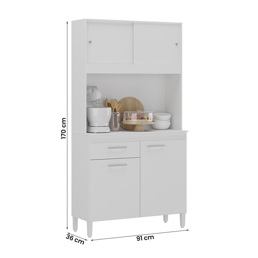 Armario Cozinha Ceara Com 4 Portas Branco Branco - 2