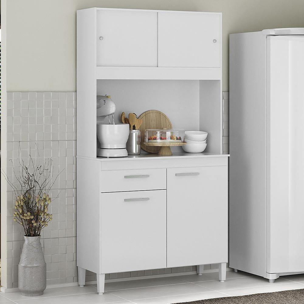 Armario Cozinha Ceara Com 4 Portas Branco Branco - 4