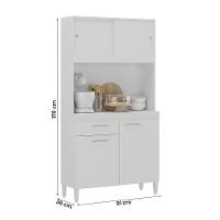 Armario Cozinha Ceara Com 4 Portas Branco Branco - 2