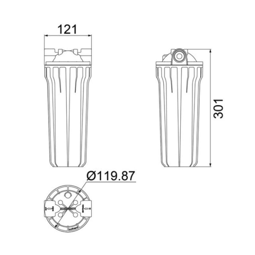Filtro De água Loren Acqua Ponto De Entrada 9.3/4" Branco - Lorenzetti - 7