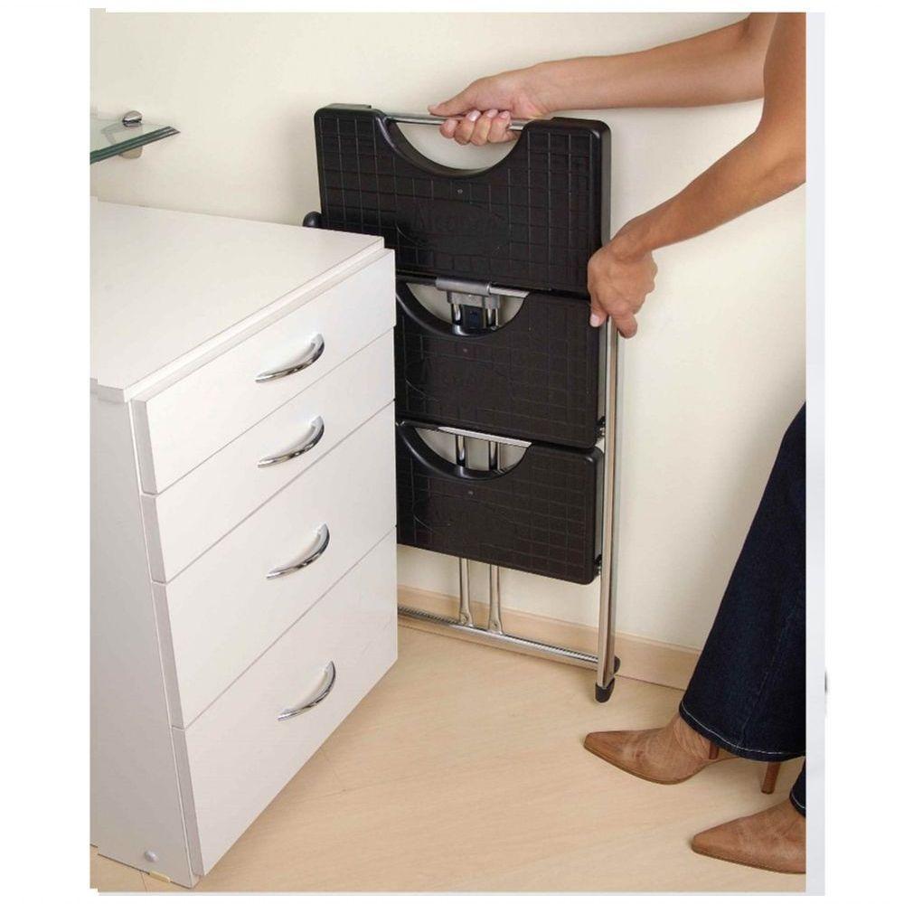 Escada Alcance 3 Degraus Dobrável 120 Kg Cromada Anodilar - 2