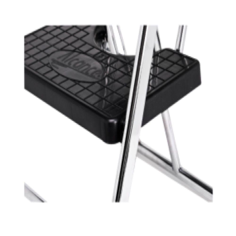 Escada Alcance 3 Degraus Dobrável 120 Kg Cromada Anodilar - 4