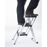 Escada Alcance 3 Degraus Dobrável 120 Kg Cromada Anodilar - 5