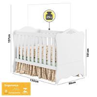 Berço Mini Cama Classic 70 Branco Atóxico - 5