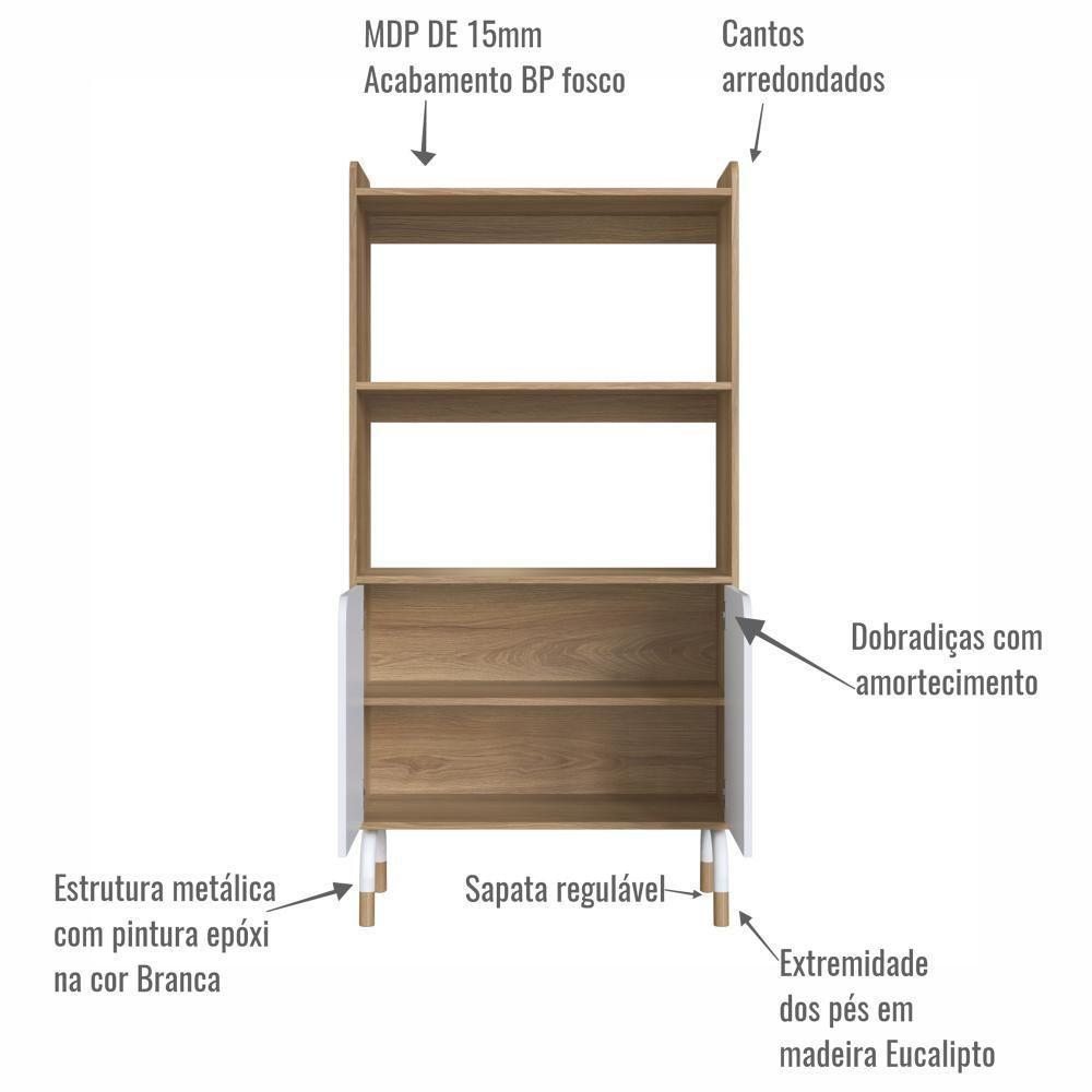 Conjunto Escritório Mesa L Gaveteiro 28002x998x996 Hanover Branco Artesano Hanover Branco - 8