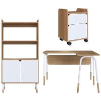 Conjunto Escritório Mesa L Gaveteiro 28002x998x996 Hanover Branco Artesano Hanover Branco - 1