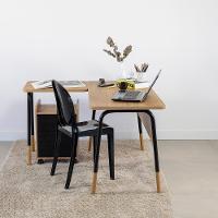 Conjunto Escritório Mesa L Gaveteiro 28003x27998 Hanover Preto Artesano Hanover Nero - 9