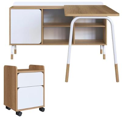 Conjunto Escritório Mesa L Gaveteiro 28004x27998 Hanover Branco Artesano Hanover Branco