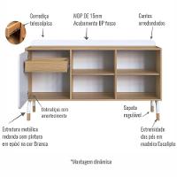 Conjunto Escritório Mesa Balcão Gav 28002x998x995 Hanover Branco Artesano Hanover Branco - 8