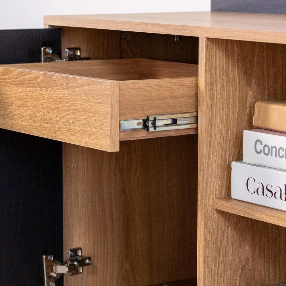 Conjunto Escritório Mesa Balcão Gav 28002x998x995 Hanover Nero Artesano Hanover Nero - 3