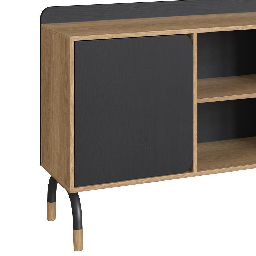 Conjunto Escritório Mesa Balcão Gav 28002x998x995 Hanover Nero Artesano Hanover Nero - 6