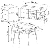 Conjunto Escritório Mesa Balcão Gav 28002x998x995 Hanover Nero Artesano Hanover Nero - 5