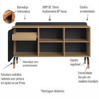 Conjunto Escritório Mesa Balcão Gav 28002x998x995 Hanover Nero Artesano Hanover Nero - 7